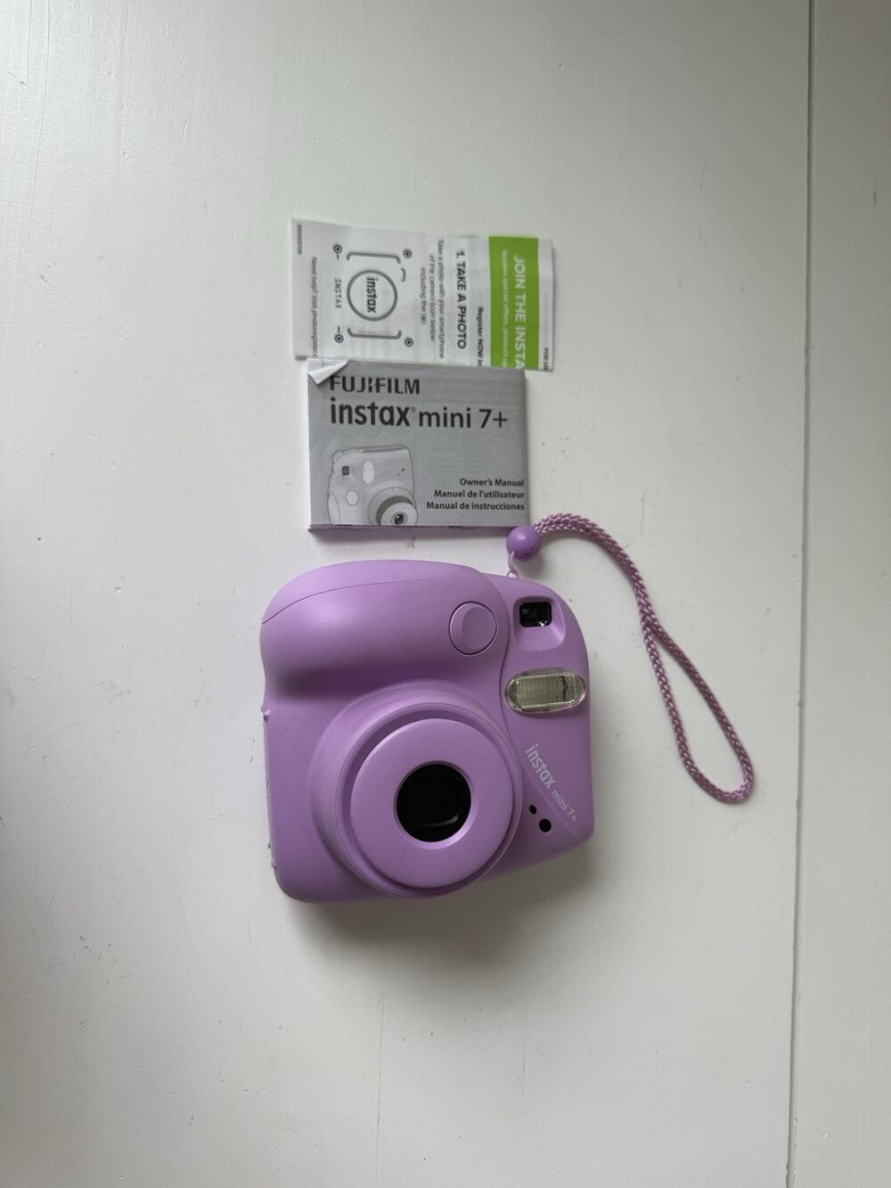 Fujifilm Instax Mini 7+ Plus Instant Camera Lavender TESTED WORKS
